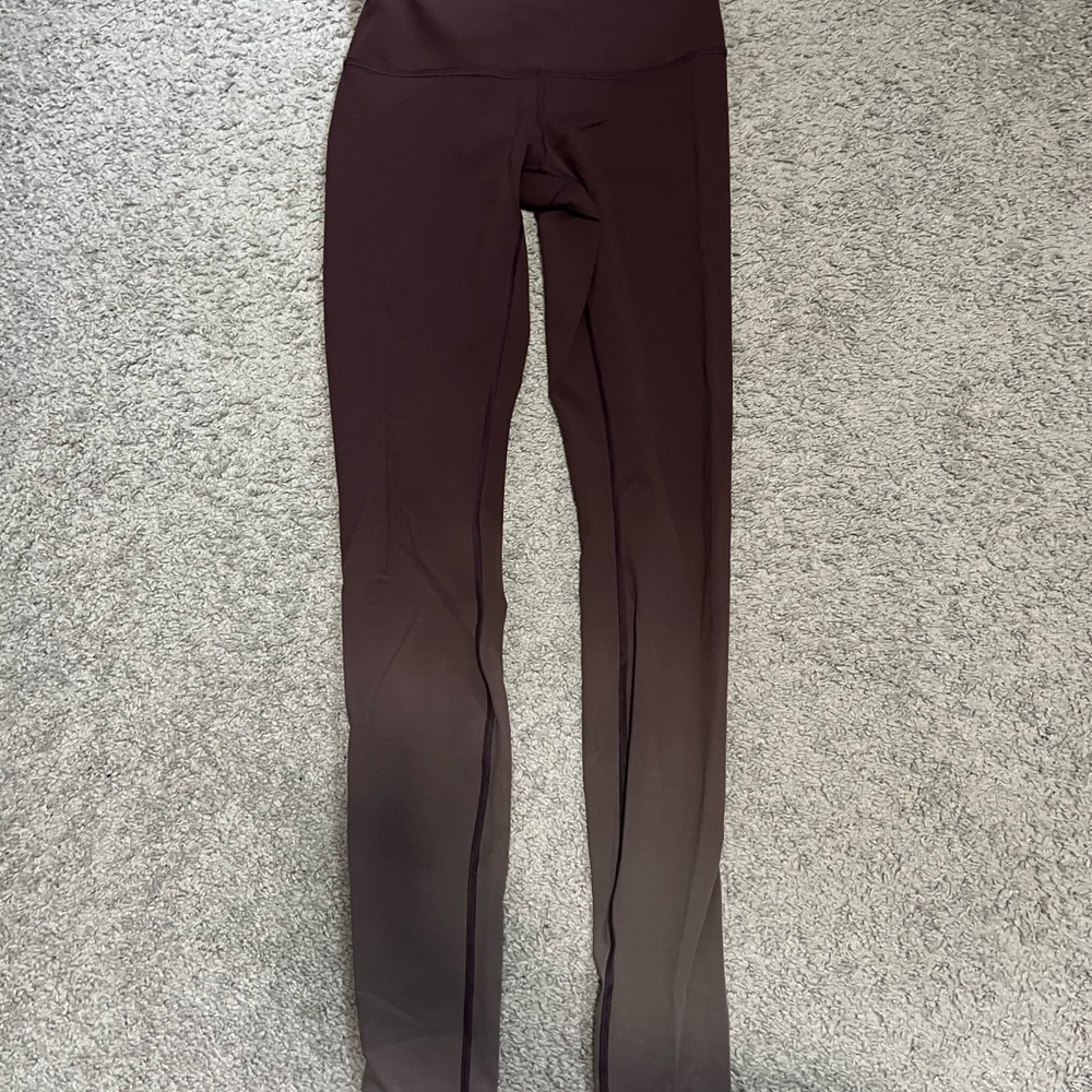 RARE lululemon athletica cherry cola wunder under gradient leggings